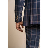 Hardy - Blazer de cuadros azul y beige para hombre