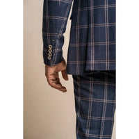Hardy - Blazer de cuadros azul y beige para hombre