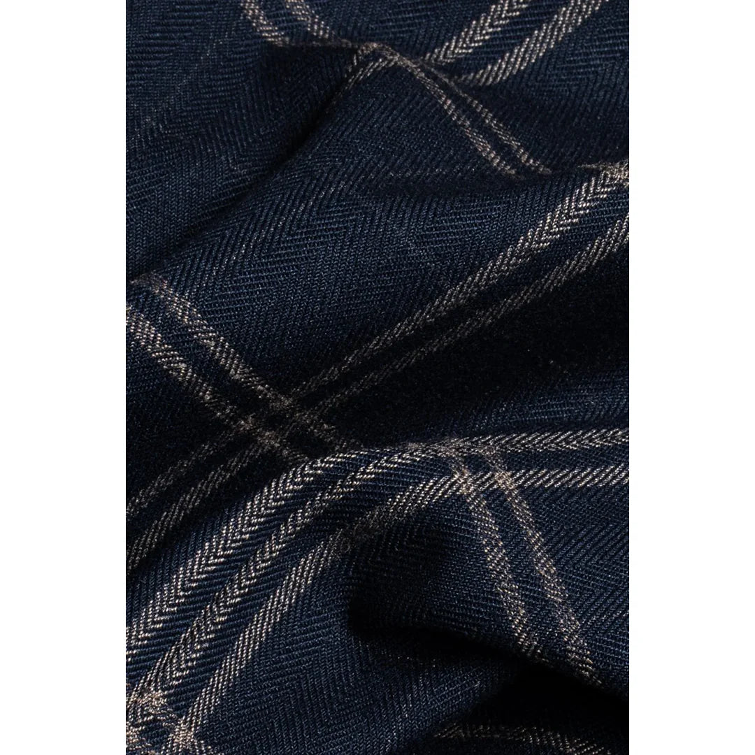Hardy - Blazer de cuadros azul y beige para hombre