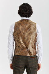Harris - Traje de 3 piezas de tweed de mezcla de lana verde para hombre