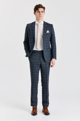 Harris - Blazer de mezcla de lana y tweed azul marino para hombre