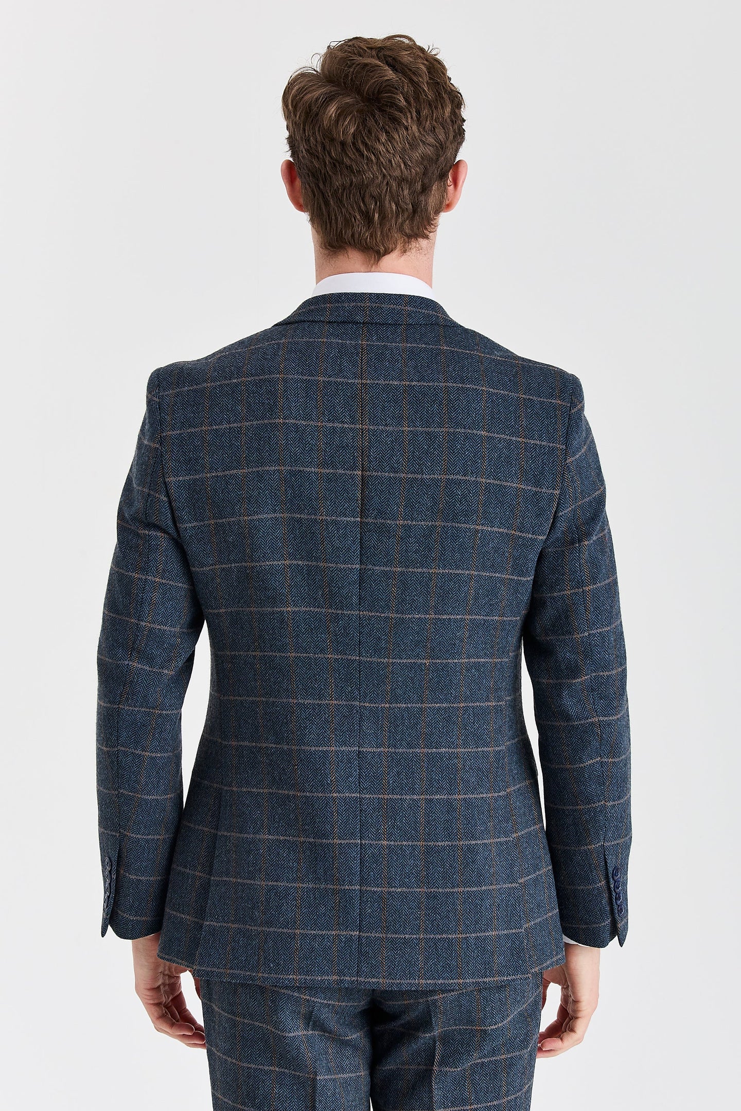 Harris - Blazer de mezcla de lana y tweed azul marino para hombre