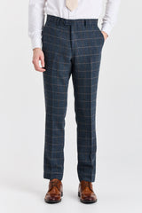 Harris - Traje de tres piezas de tweed de mezcla de lana azul marino para hombre