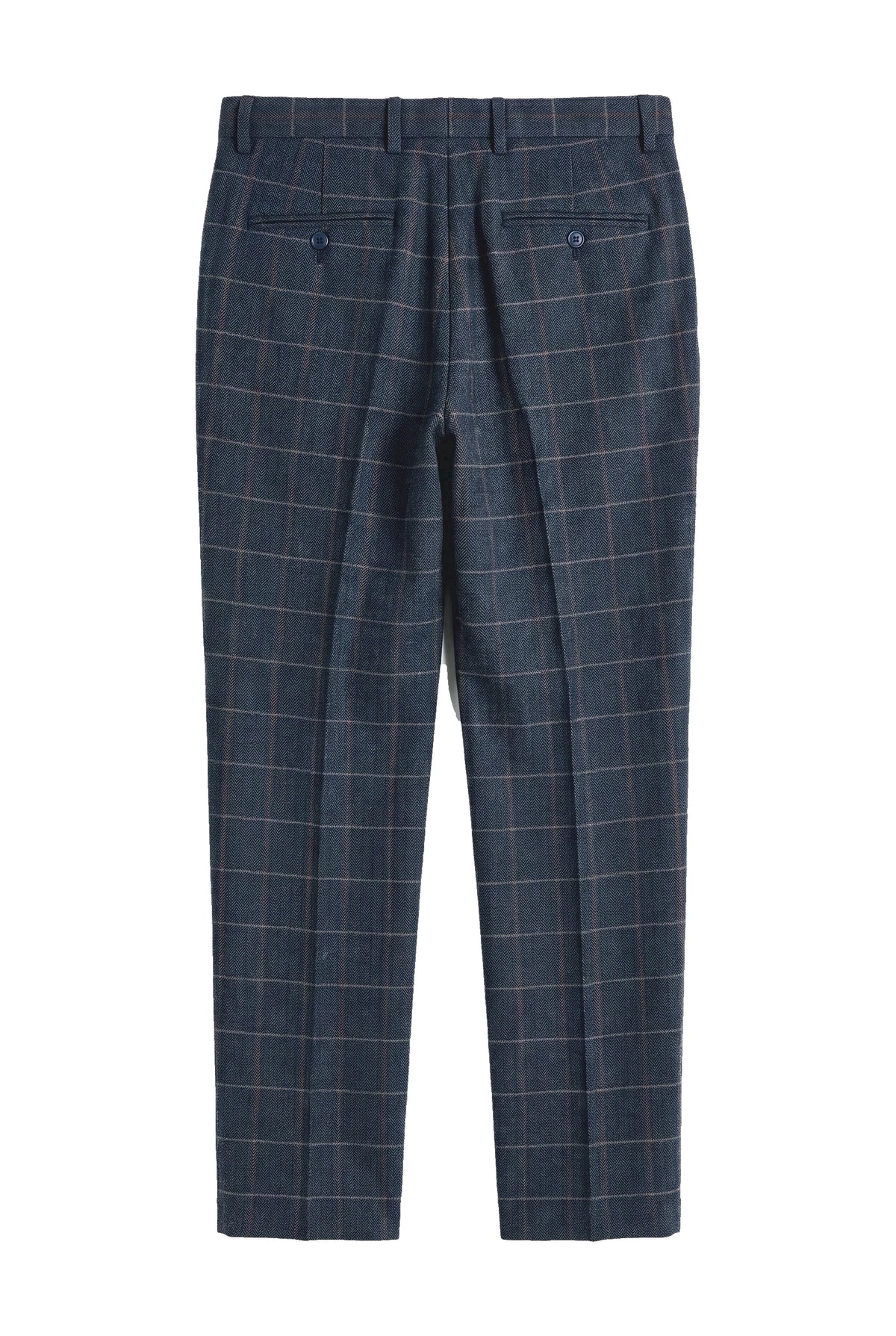 Harris - Pantalones de hombre de mezcla de lana y tweed azul marino