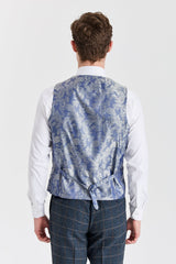Chaleco de lana y tweed azul marino para hombre Harris