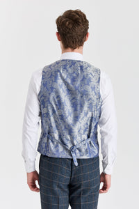 Chaleco de lana y tweed azul marino para hombre Harris