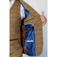 Harris - Blazer de tweed marrón para hombre