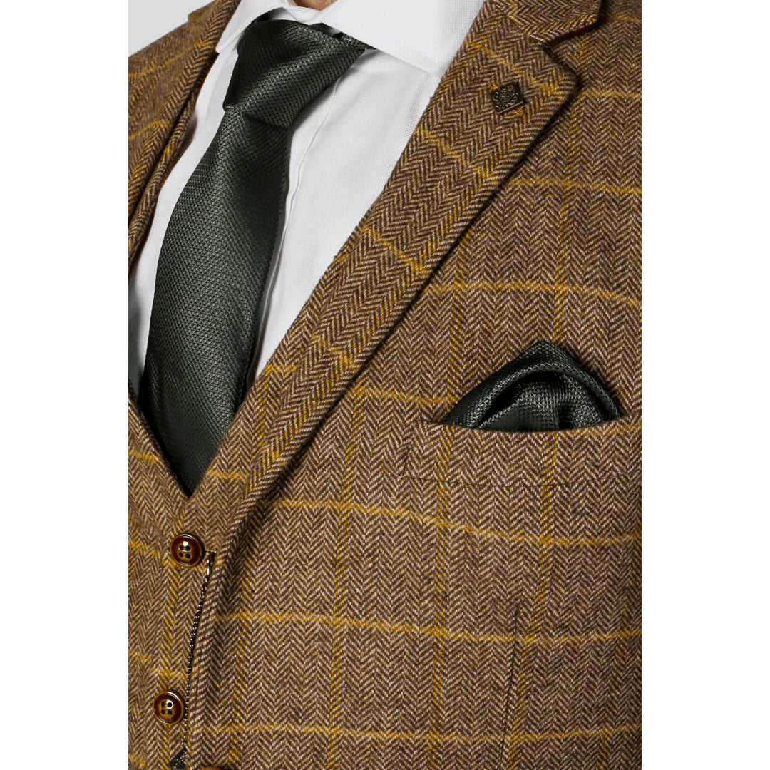 Harris - Blazer de tweed marrón para hombre