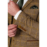 Harris - Blazer de tweed marrón para hombre