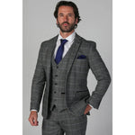 Harris - Blazer de tweed gris para hombre