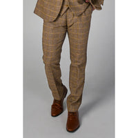 Harris - Pantalones de tweed marrón para hombre