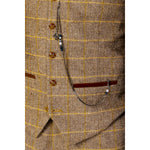 Chaleco de tweed marrón para hombre Harris