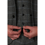 Harris - Chaleco de tweed gris para hombre