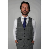 Harris - Chaleco de tweed gris para hombre