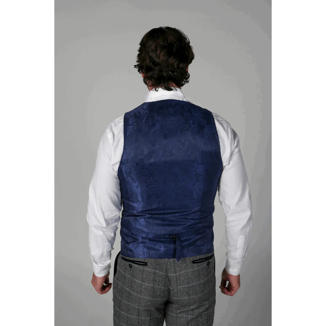 Harris - Chaleco de tweed gris para hombre
