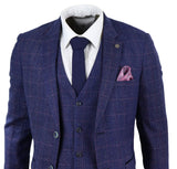 Traje de tweed azul de 3 piezas - Marc Darcy Harry