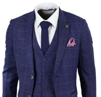 Traje de tweed azul de 3 piezas - Marc Darcy Harry