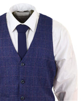 Traje de tweed azul de 3 piezas - Marc Darcy Harry
