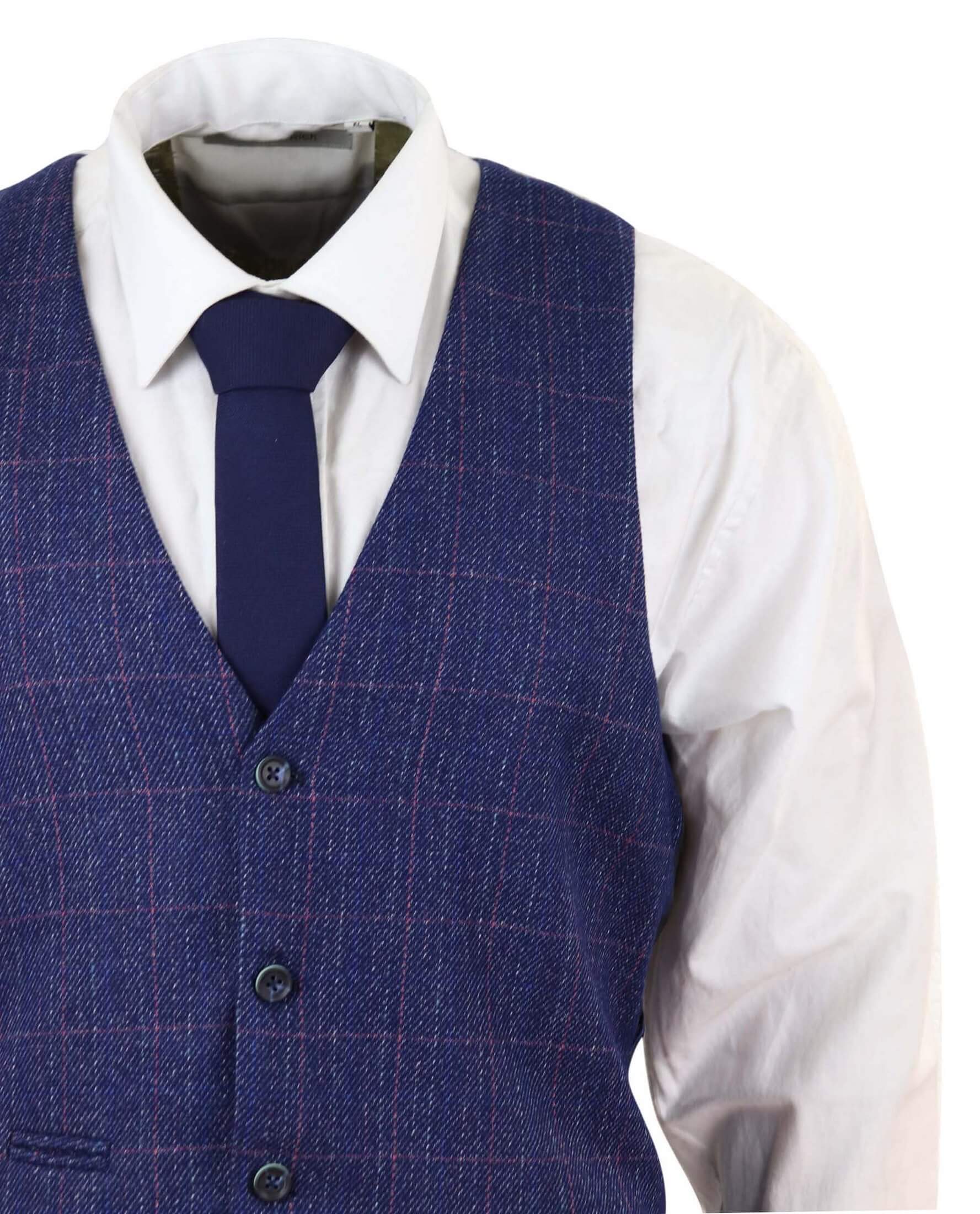 Traje de tweed azul de 3 piezas - Marc Darcy Harry