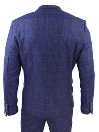 Traje de tweed azul de 3 piezas - Marc Darcy Harry