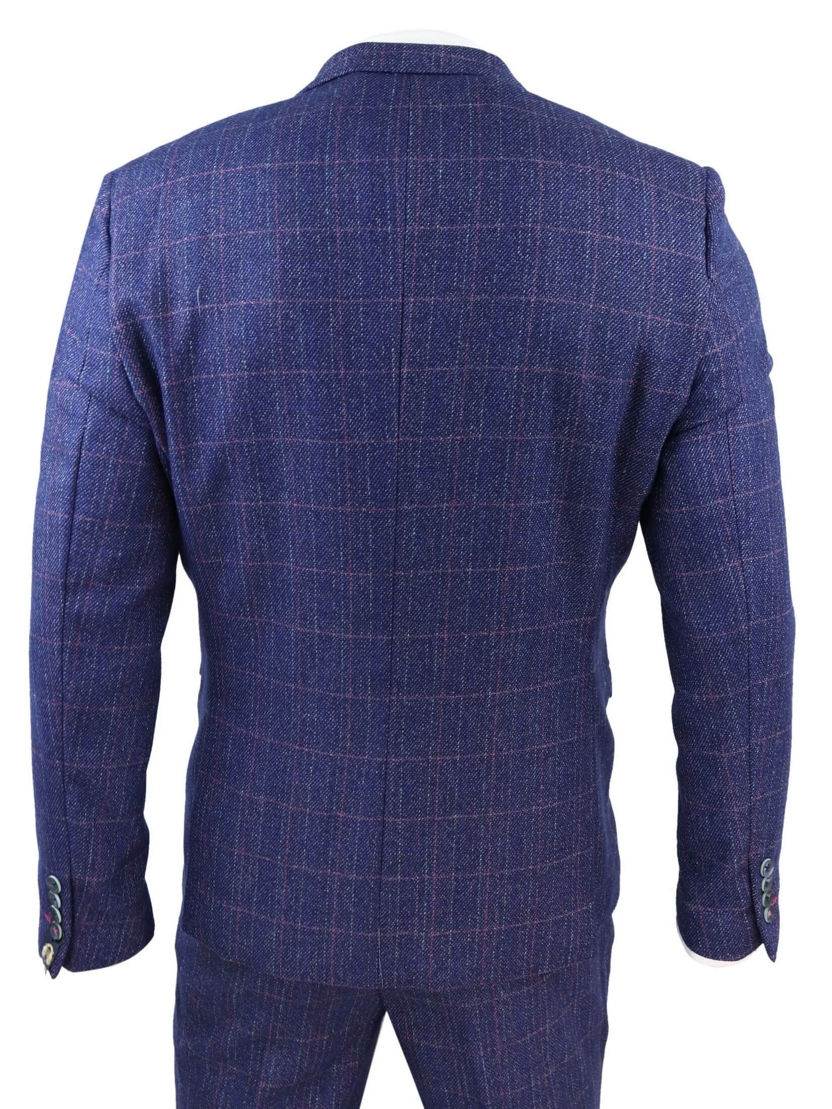 Traje de tweed azul de 3 piezas - Marc Darcy Harry