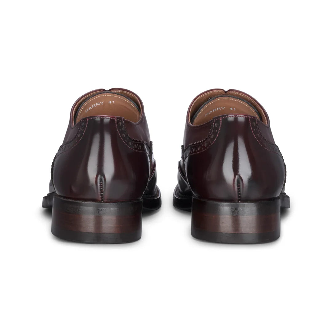Harry - Zapatos brogue de charol color vino para hombre