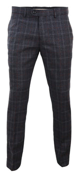 Harvey - Pantalones de hombre a cuadros color carbón