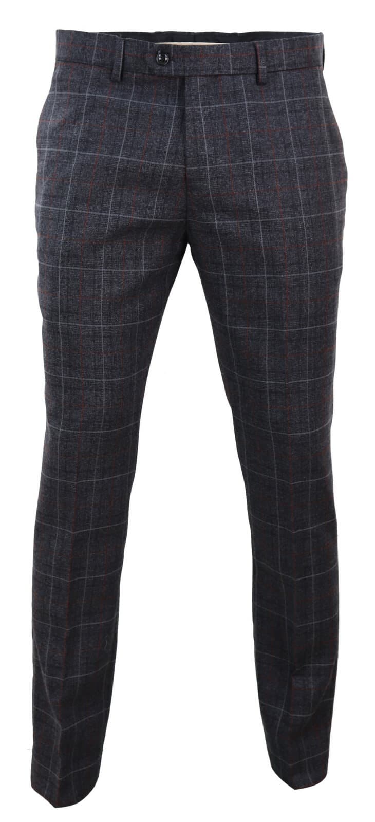 Harvey - Pantalones de hombre a cuadros color carbón