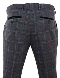 Harvey - Pantalones de hombre a cuadros color carbón