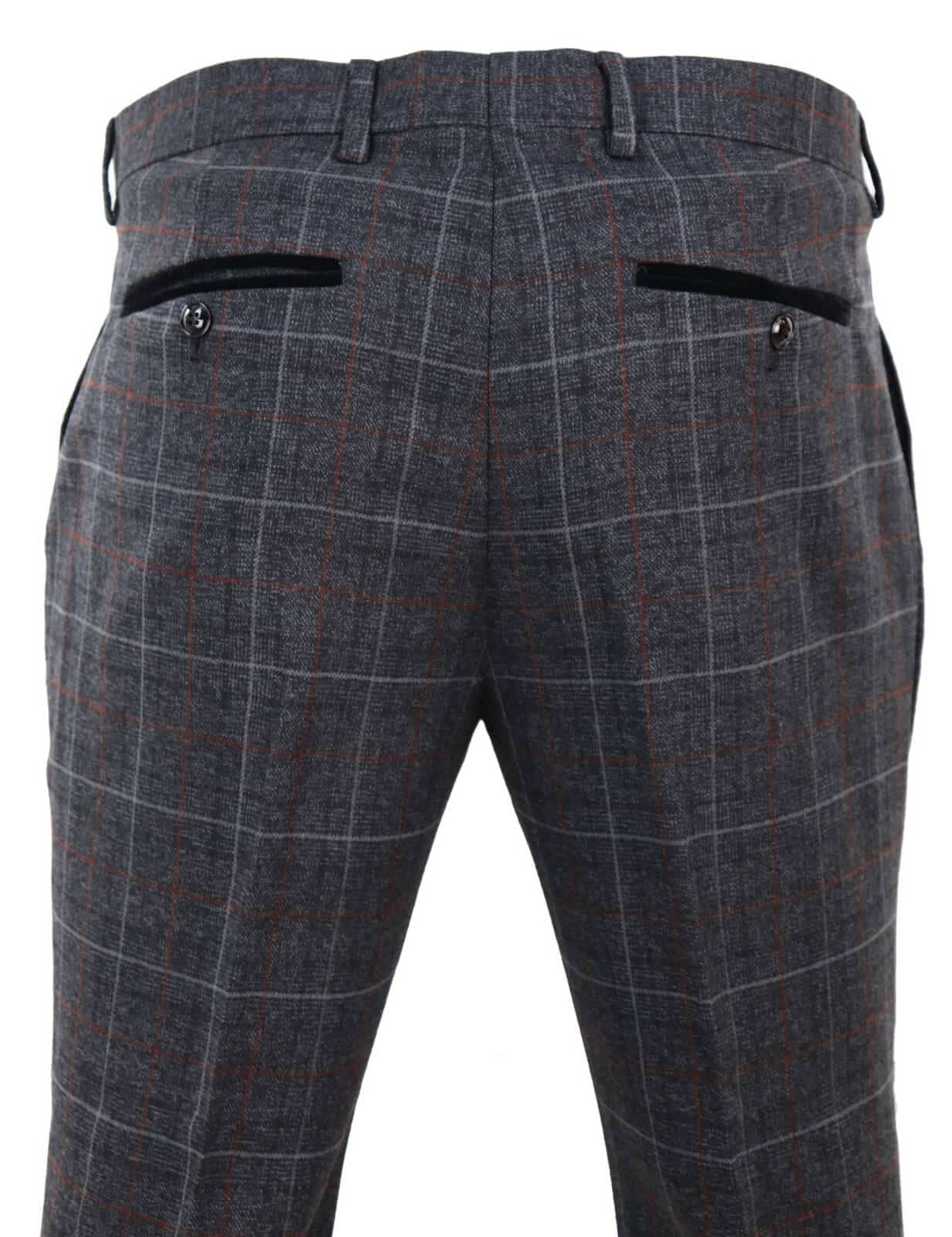 Harvey - Pantalones de hombre a cuadros color carbón