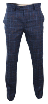 Harvey - Pantalón de cuadros azul marino para hombre