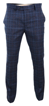 Harvey - Pantalón de cuadros azul marino para hombre