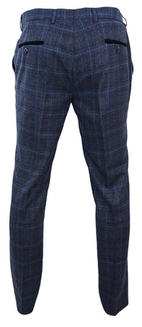 Harvey - Pantalón de cuadros azul marino para hombre