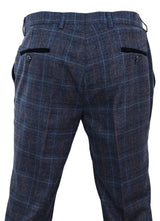Harvey - Pantalón de cuadros azul marino para hombre