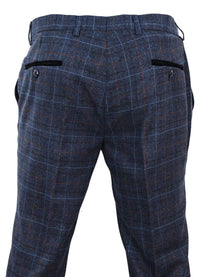 Harvey - Pantalón de cuadros azul marino para hombre