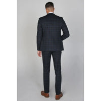 Harvey - Blazer a cuadros azul marino para hombre