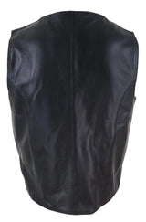 Chaleco de cuero negro para hombre