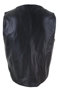 Chaleco de cuero negro para hombre