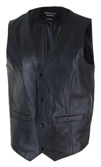 Chaleco de cuero negro para hombre