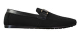 Fiorello HD0112-03 - Mocasines casuales elegantes sin cordones para hombre, diseño italiano icónico en negro y azul marino.