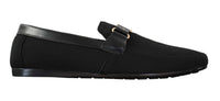 Fiorello HD0112-03 - Mocasines casuales elegantes sin cordones para hombre, diseño italiano icónico en negro y azul marino.