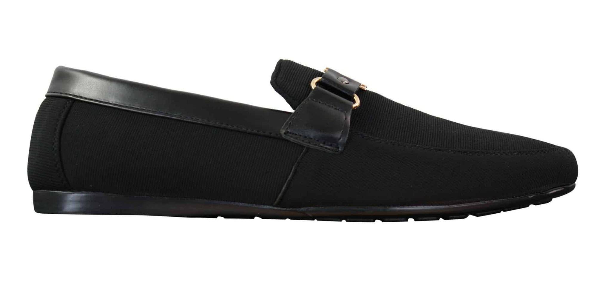 Fiorello HD0112-03 - Mocasines casuales elegantes sin cordones para hombre, diseño italiano icónico en negro y azul marino.
