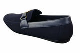Fiorello HD0112-03 - Mocasines casuales elegantes sin cordones para hombre, diseño italiano icónico en negro y azul marino.
