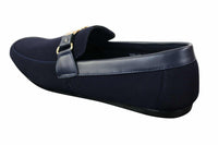 Fiorello HD0112-03 - Mocasines casuales elegantes sin cordones para hombre, diseño italiano icónico en negro y azul marino.