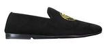 Fiorello HD0112-04 - Mocasines negros icónicos Medusa para hombre, estilo mocasín, de gamuza sintética italiana.