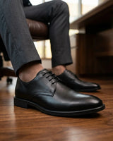 Henley - Zapatos Derby clásicos negros de punta lisa para hombre