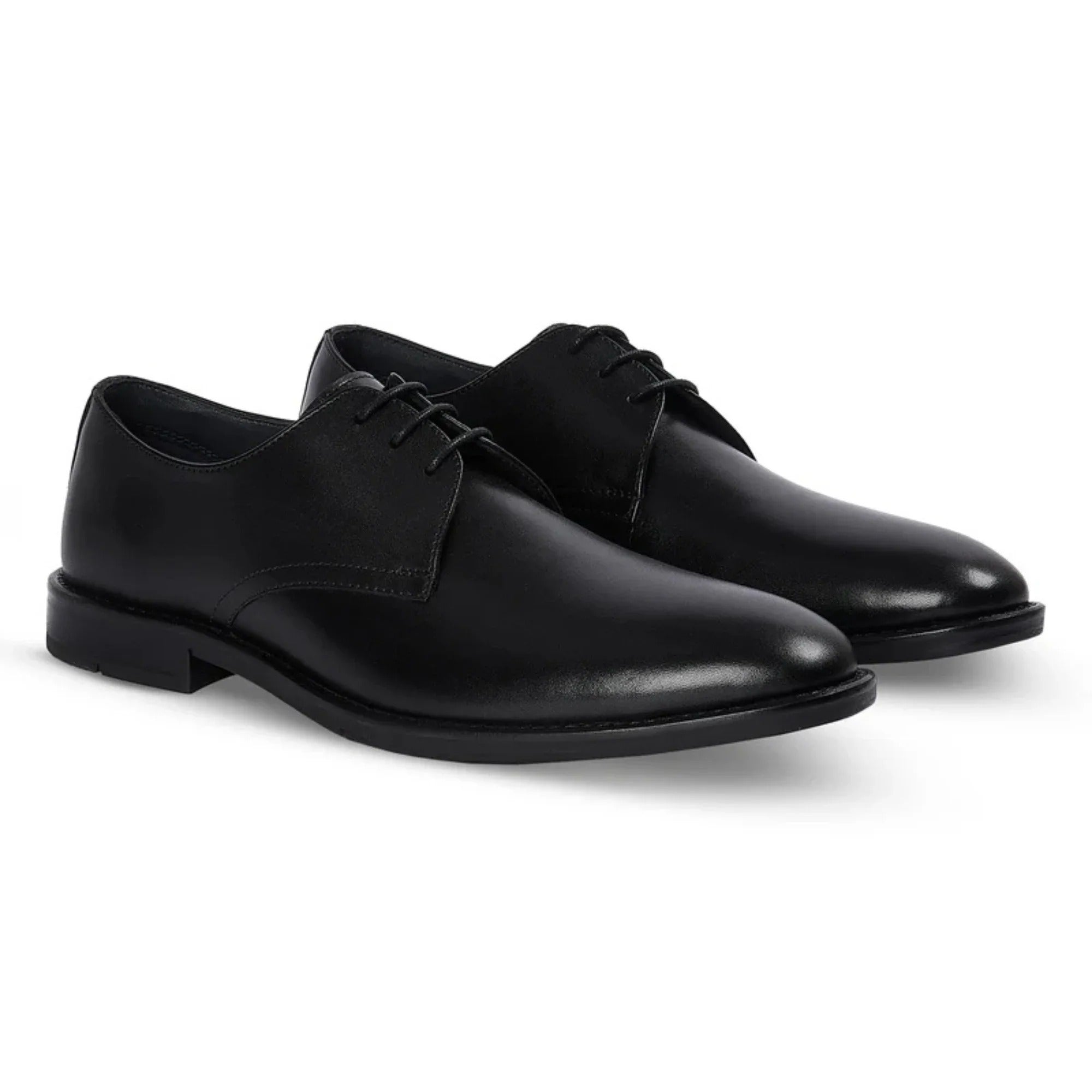 Henley - Zapatos Derby clásicos negros de punta lisa para hombre