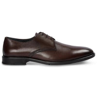 Henley - Zapatos Derby clásicos de punta lisa para hombre, color marrón