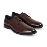 Henley - Zapatos Derby clásicos de punta lisa para hombre, color marrón