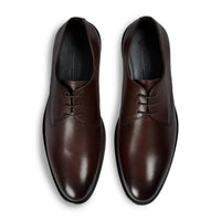 Henley - Zapatos Derby clásicos de punta lisa para hombre, color marrón